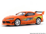 Toyota Supra A90 with Figure 1:64 Time Micro diecast scale model car