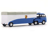 Volkswagen T1 Porsche car transporter blue 1:64 Schuco ProR scale model truck